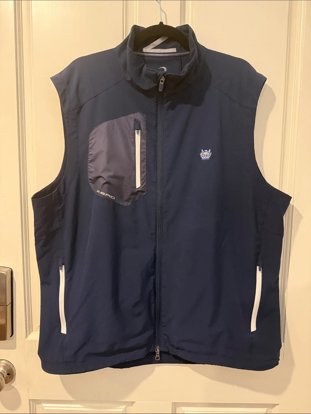 Men's Navy Performance Softshell Vest with Zip Pockets